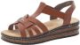 Rieker Bruine Synthetische Platte Sandaal met Unieke Zool Brown Dames - Thumbnail 5