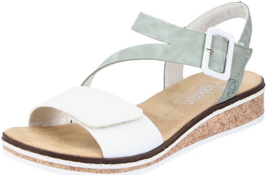 Rieker Sandalen zomerschoen sandaal sleehak met asymmetrische bandjes - Foto 6