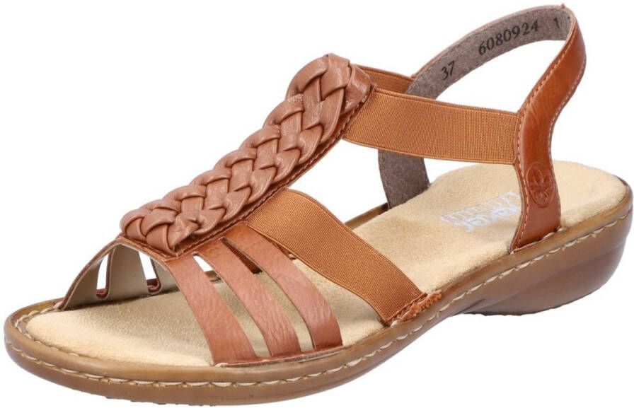 Rieker Sandalen zomerschoen sandaal sleehak met stretchbanden