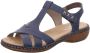 Rieker Comfortabele Platte Sandalen Blauw Dames - Thumbnail 2