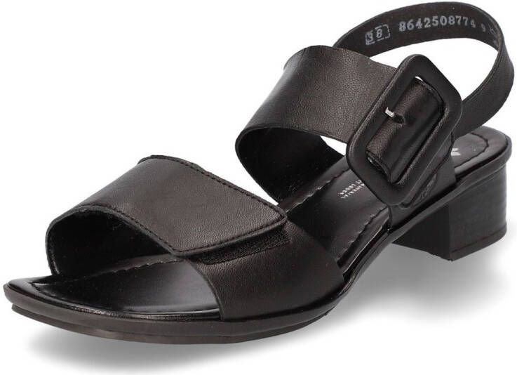 Rieker Zwarte leren platte sandalen Zwart Dames - Foto 4