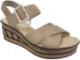 Rieker Zwarte taupe synthetische sandalette met 5 cm hak Beige Dames - Thumbnail 5