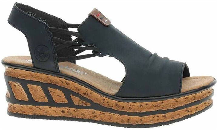 Rieker Sleehaksandaaltjes zomerschoen sandaal sleehak met zij-elastische banden - Foto 2