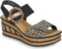 Rieker Stijlvolle Pantherprint Sandaal voor Dames Black Dames - Thumbnail 4