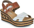 Rieker Trendy Platform Sandaal met gesp Multicolor Dames - Wit