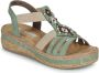 Rieker Mintgroene Sandaal met Kralen en Plateauzool Multicolor Dames - Thumbnail 4