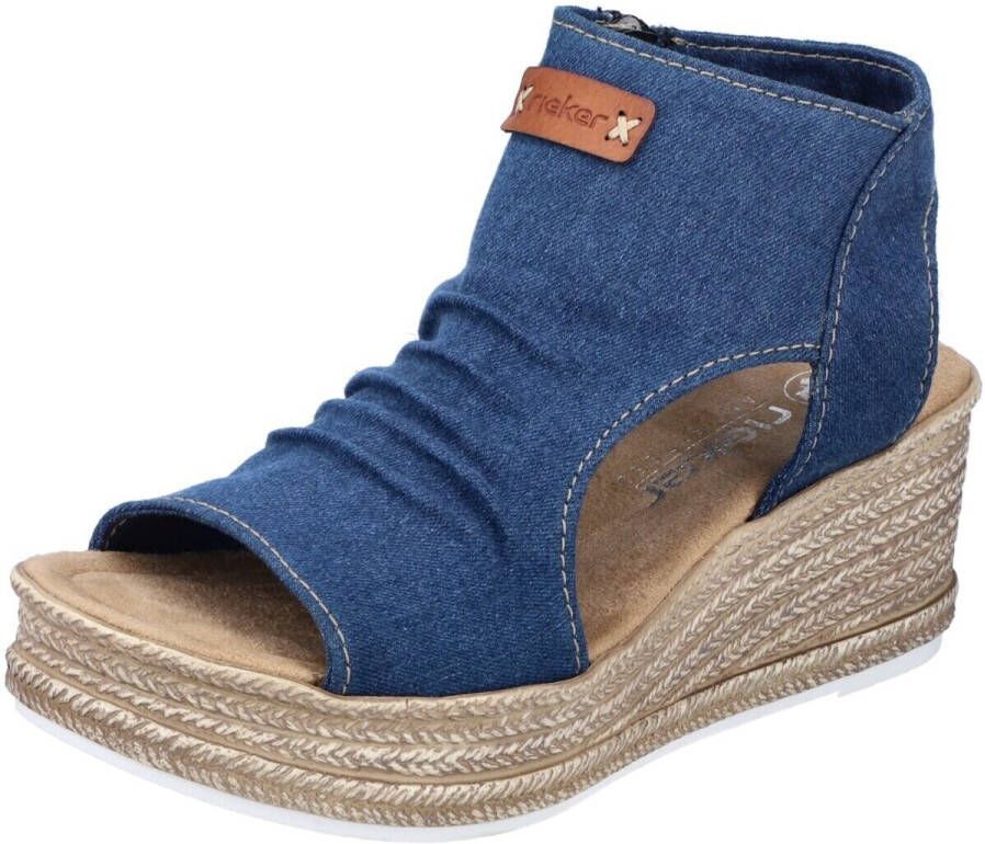 Rieker Schachtsandalen wedge sandal zomerschoen plateauzool in vegan uitvoering