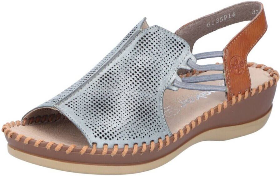 Rieker Sandalen zomerschoen sandaal sleehak met elastiek voor veilige grip