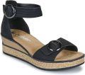 Rieker Sandalen met plateauzool en bandje van Nabukino - Zwart