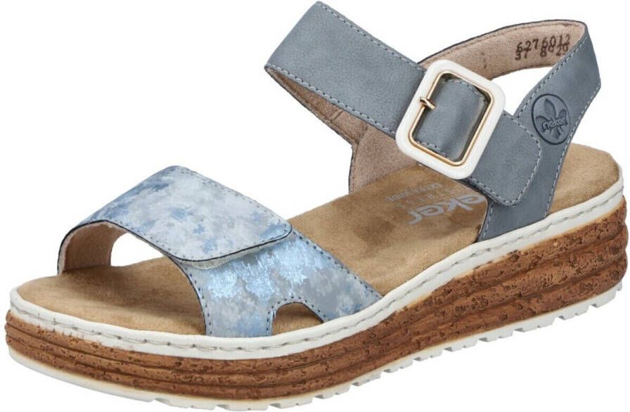 Rieker Plateausandalen Sandalette zomerschoen sleehaksandaal met praktische klittenbandsluitingen