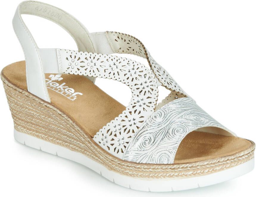 Rieker Sandaaltjes met laserperforatie en strassteentjes - Foto 3