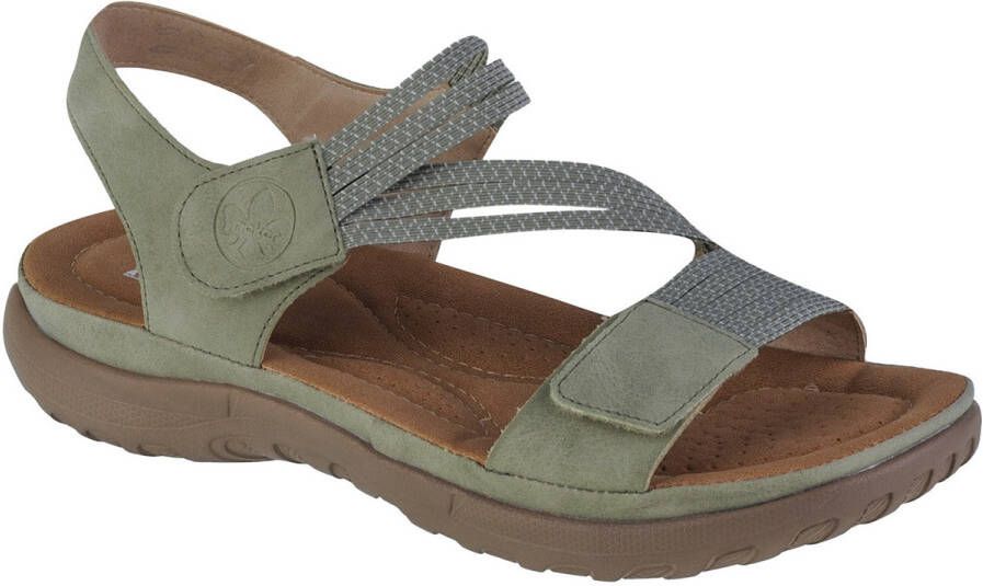 Rieker Sandalen zomerschoen sandaal sleehak met elastieken - Foto 6