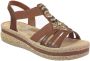 Rieker Bruine sandaal met kralen en platformzool Brown Dames - Thumbnail 5