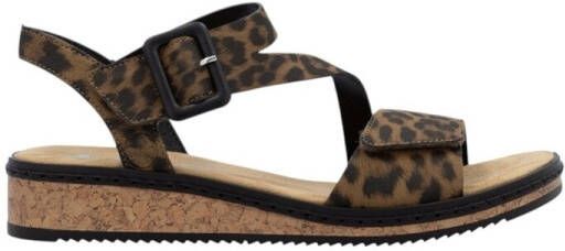 Rieker Sandalen zomerschoen sandaal sleehak met asymmetrische bandjes
