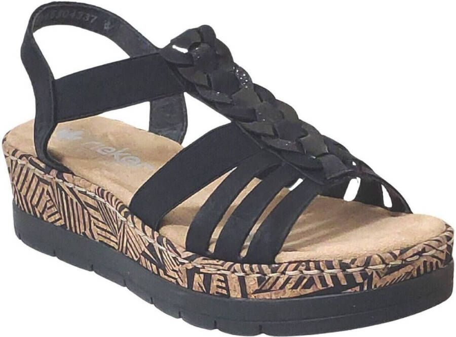 Rieker Plateausandaaltjes Zomerschoen vakantieschoen sandalette met decoratief sieraandeel