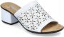 Rieker Witte Leren Hakken Muiltjes Wit Dames - Thumbnail 2