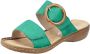 Rieker Slippers wig-hak zomerschoen slippers met grote siergesp - Thumbnail 4