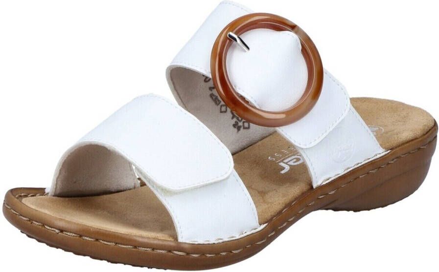 Rieker Slippers sleehak zomerschoen slippers met grote siergesp