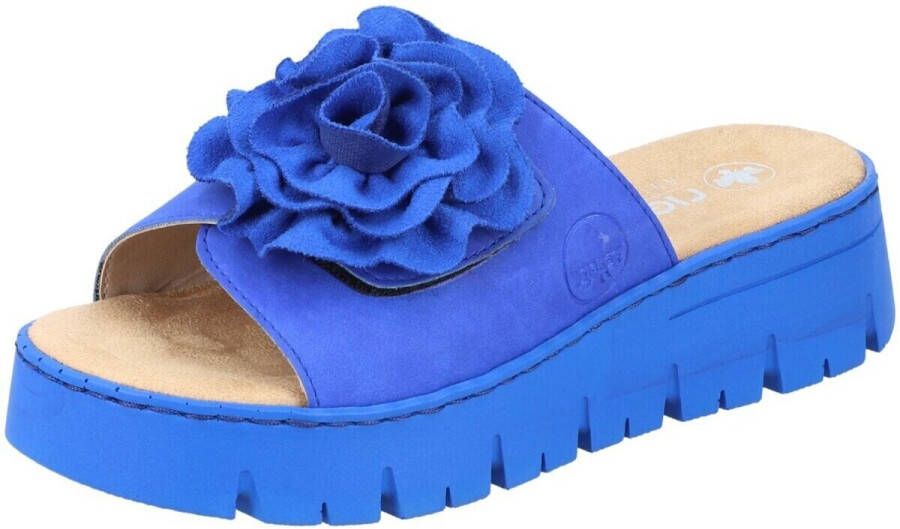 Rieker Slippers plateau zomerschoen slippers met praktische klittenband