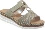 Rieker -Dames groen olijf slippers & muiltjes - Thumbnail 2
