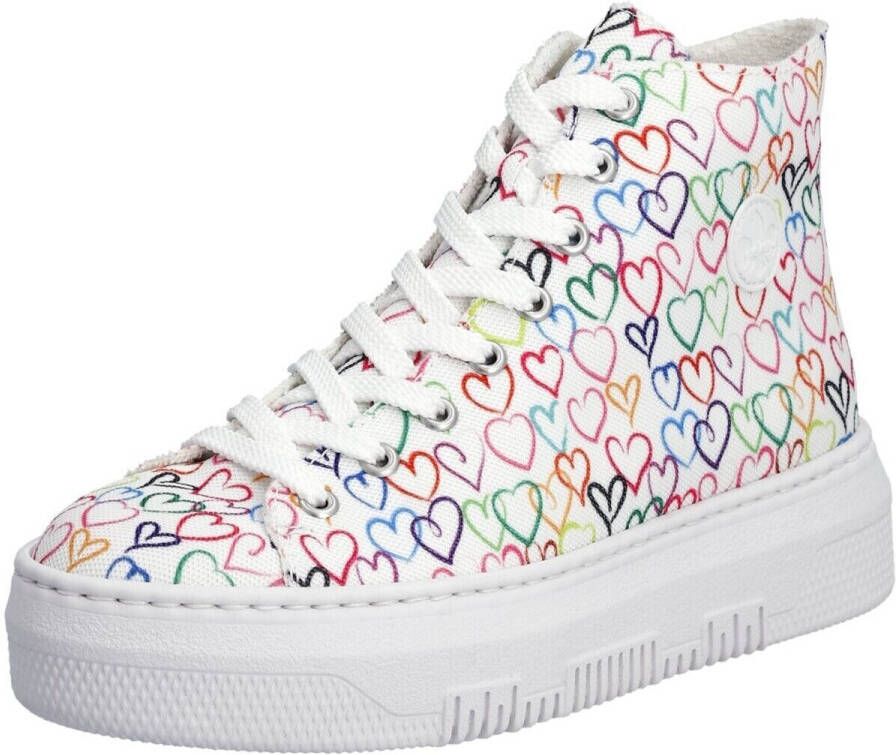 Rieker Sneakers platform high top sneakers lace-up shoe with inner zipper