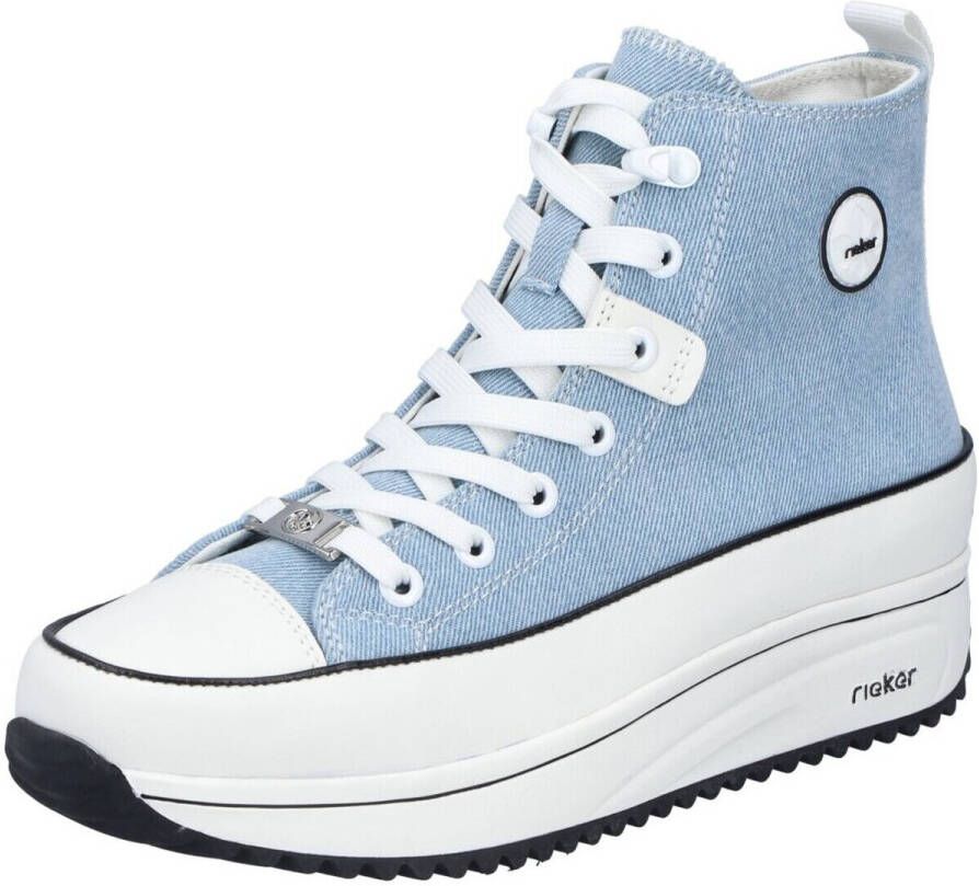 Rieker Sneakers plateau high top sneakers veterschoenen in vegan-verwerking