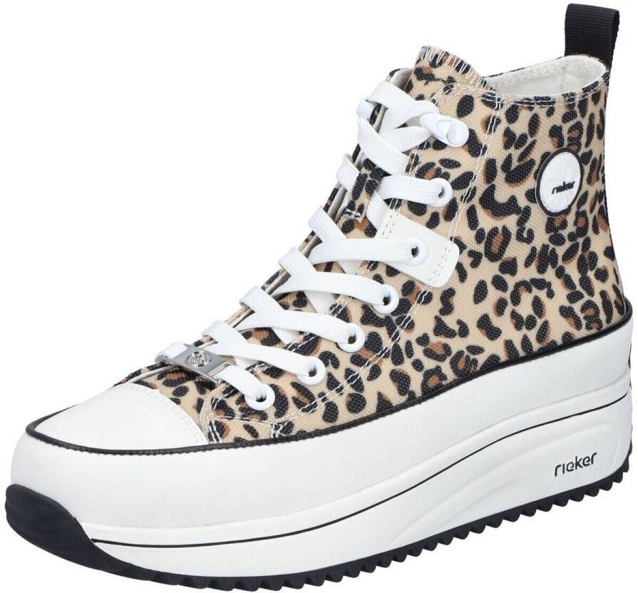 Rieker Sneakers plateau high top sneakers veterschoenen in vegan-verwerking