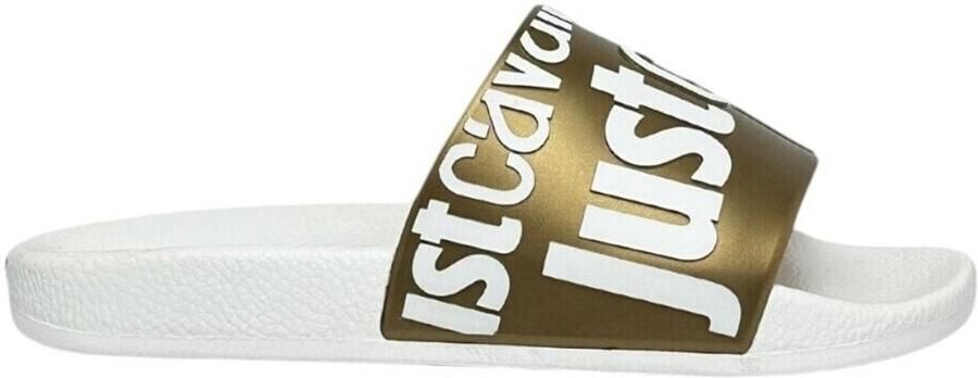 Just Cavalli Wit Goud Zwembadsandalen Vrouwen