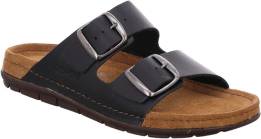 Rohde 5865 90 Rodigo Black-slippers-slippers -lederen slippers - Foto 3