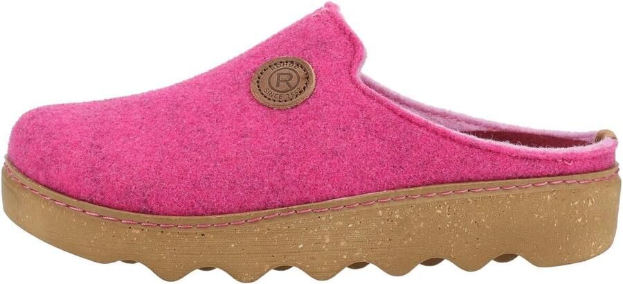 Rohde 6122 46 Pantoffels Open Sloffen Roze Vilt Dames Roze - Foto 4