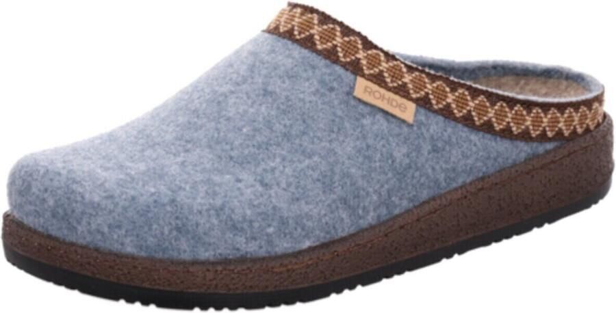 Rohde 6425 55 Pantoffels Open Sloffen Licht Blauw Vilt Dames Blauw - Foto 3