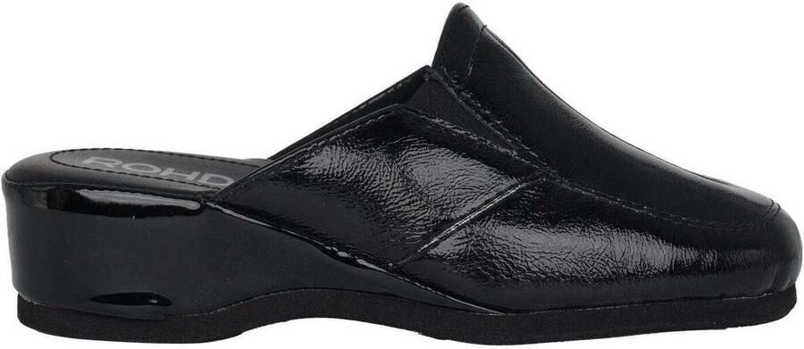 Rohde Zwarte leren binnenslipper