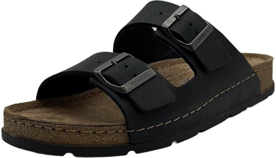 Rohde Leren Heren Slippers Slides Zwart - Foto 2