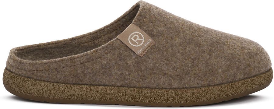 Rohde 6440 17 Pantoffels Open Sloffen Beige Vilt Dames Beige