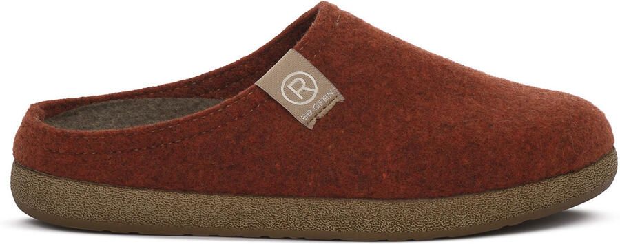 Rohde 6440 78 Pantoffels open Sloffen Roest Vilt Dames Roest Bruin