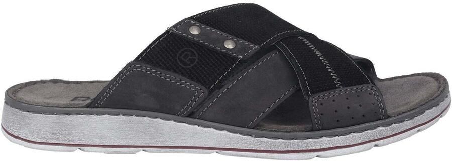 Rohde Zwarte leren herensandaal voor de zomer