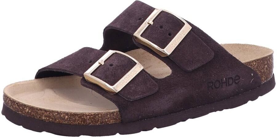Rohde Dames Slipper 2 Gespen Bruin Suede - Foto 2