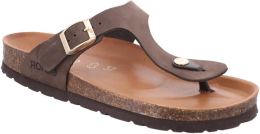 Rohde 5642 72 Teenslippers Nubuck Taupe Dames Taupe - Foto 6