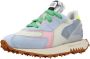 RUN OF Multicolor Leren Sneakers met Fluo Hielstuk Multicolor Dames - Thumbnail 3