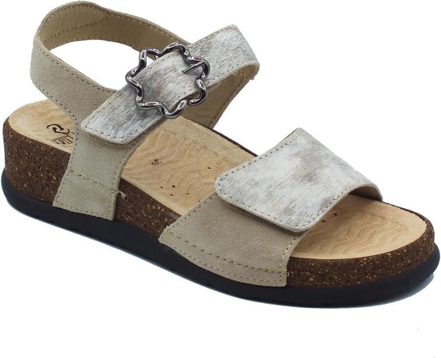 Sabatini Sandalen met sleehak S1823 Karoli Papiro Camoscio
