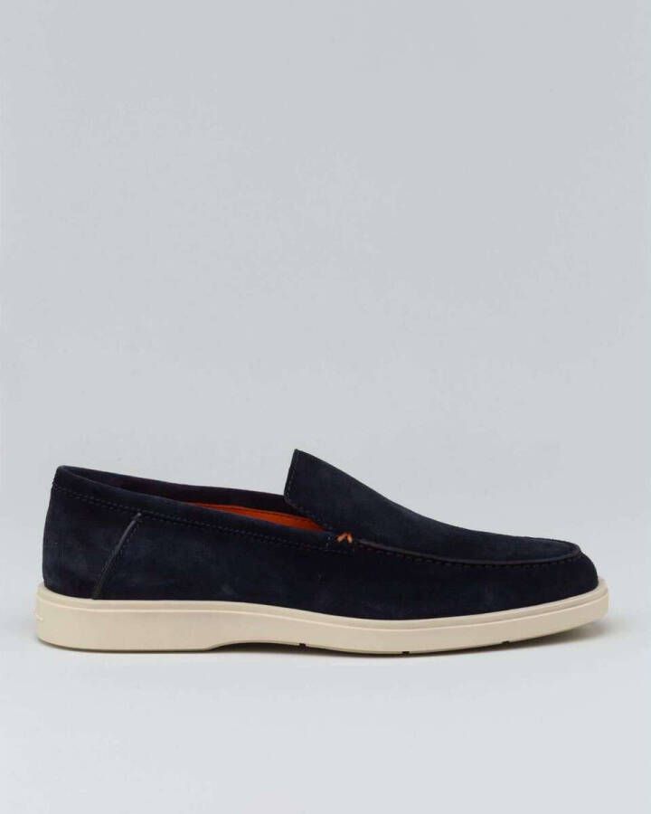 SANTONI Instappers Heren Botanist Maat: 11 Materiaal: Suède Kleur: Blauw