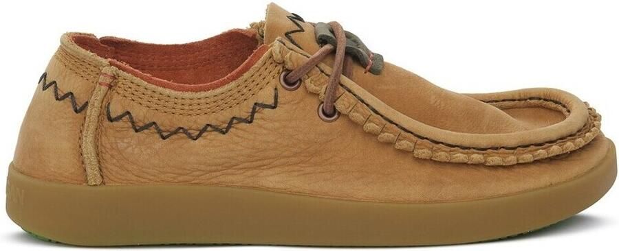 Satorisan Kwahu Rustic Wallaby Moccasin Vrouwen Leer en textiel Moccasin Kleur Peanut W - Foto 4