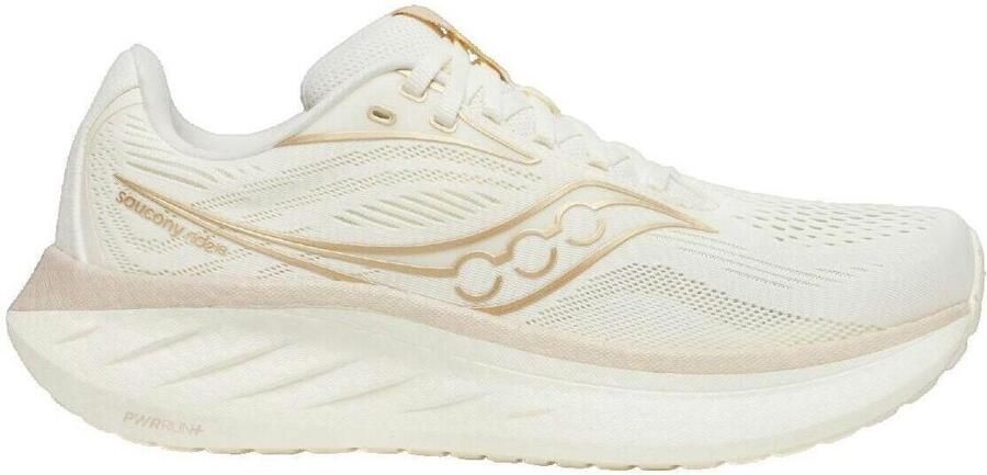 Saucony Women's Ride 18 Hardloopschoenen beige wit