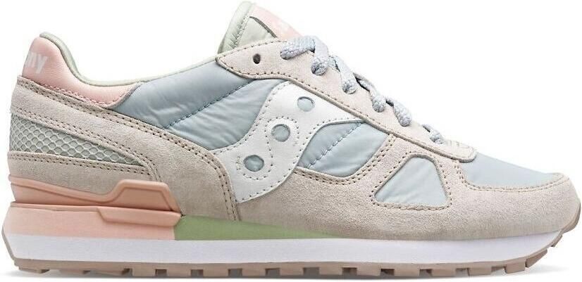 Saucony Grijs Blauw Suède Nylon Sneakers Blue Dames