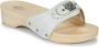 Scholl Iconic Pescura Heel White Leather Muilen - Thumbnail 4