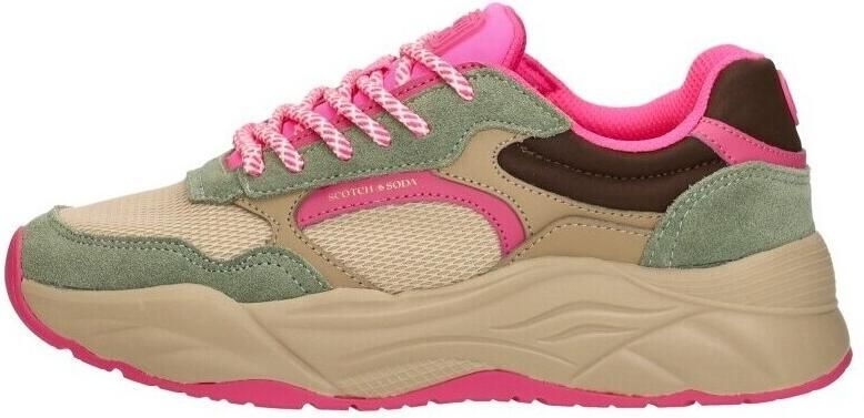 Scotch & Soda dames sneaker Scotch&Soda Celest groene suède met roze accenten - Foto 7