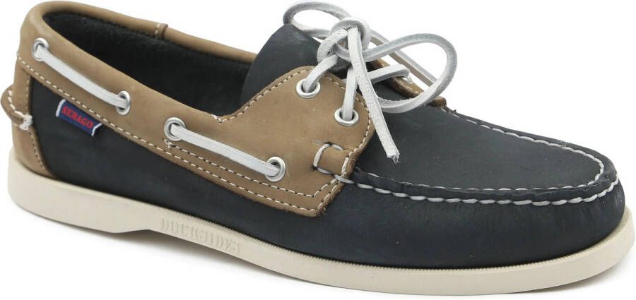 Sebago Laarzen Bootschoenen Docksides Portland Navy Beige