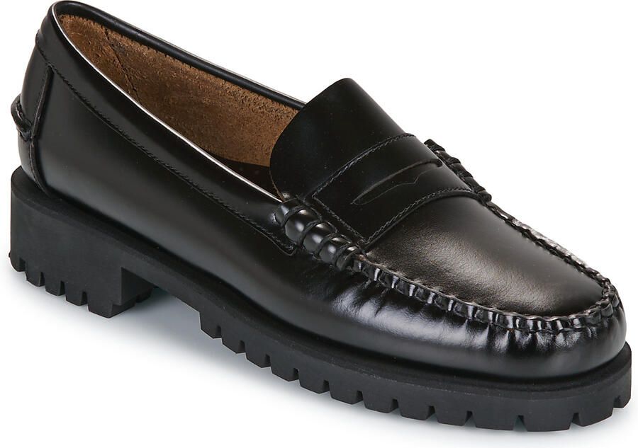 Sebago Zwarte leren platte schoenen voor het winterseizoen Black Dames - Foto 2