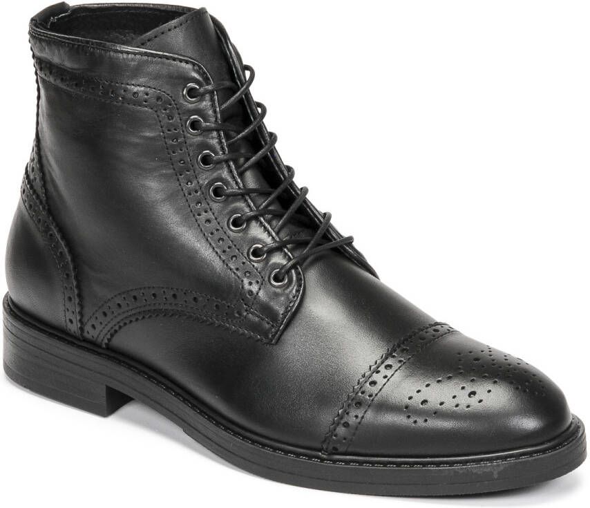 Selected Leren Brogue Laarzen Heren Zwart