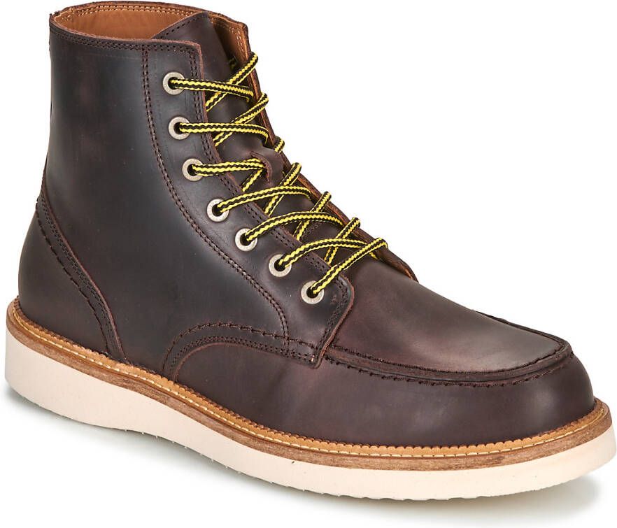 Selected Homme Leren Moc-Toe Veterschoen Brown Heren